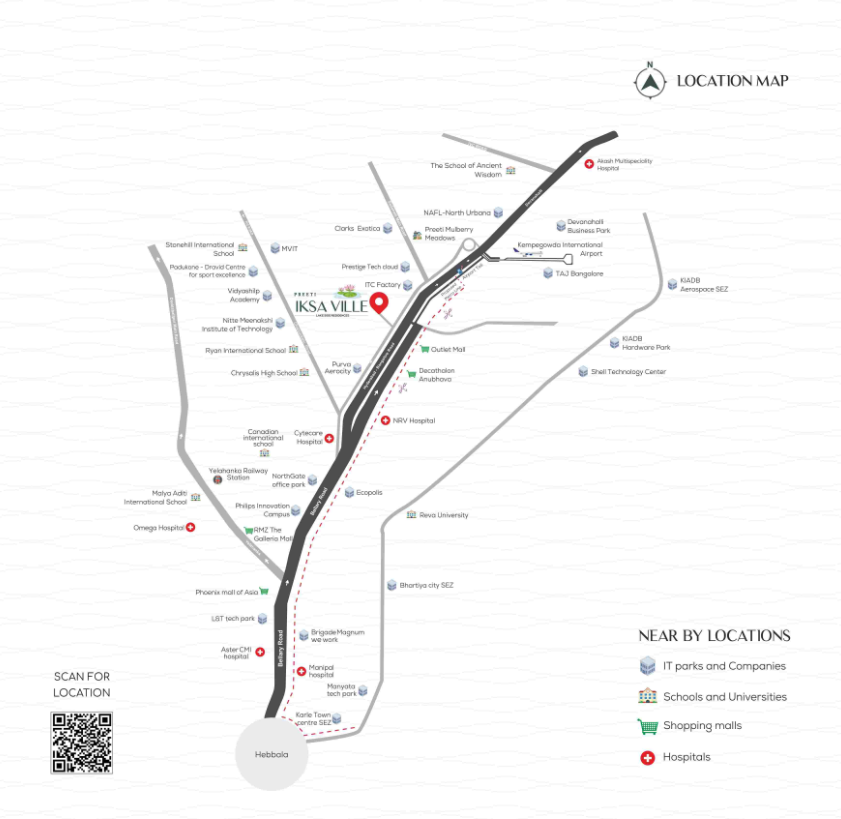 preeti Iksa ville location Map