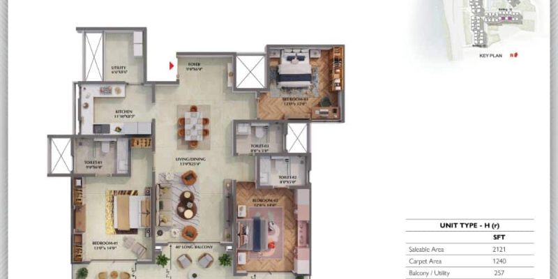 3BHK-Regalia-2121-Prestige-Raintree-Park