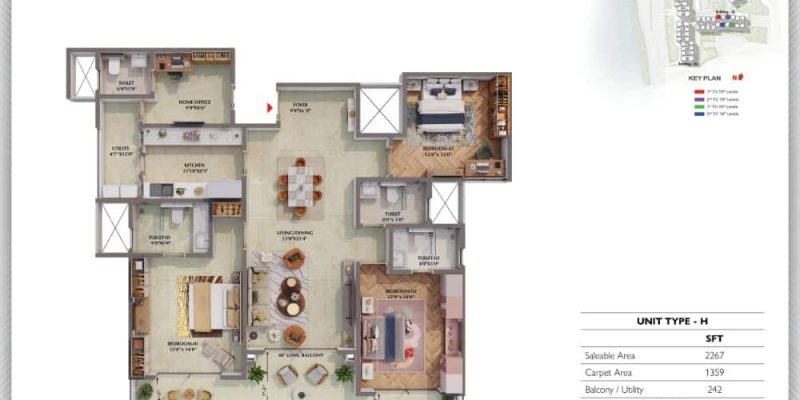 3BHK-Regalia-2267-Prestige-Raintree-Park