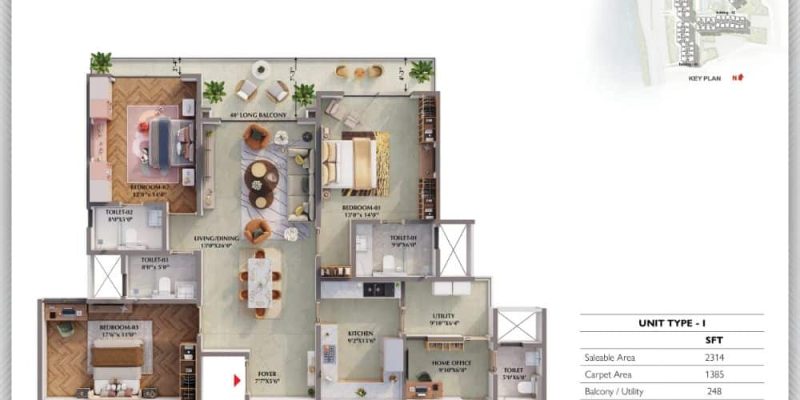 3BHK-Regalia-2314-Prestige-Raintree-Park