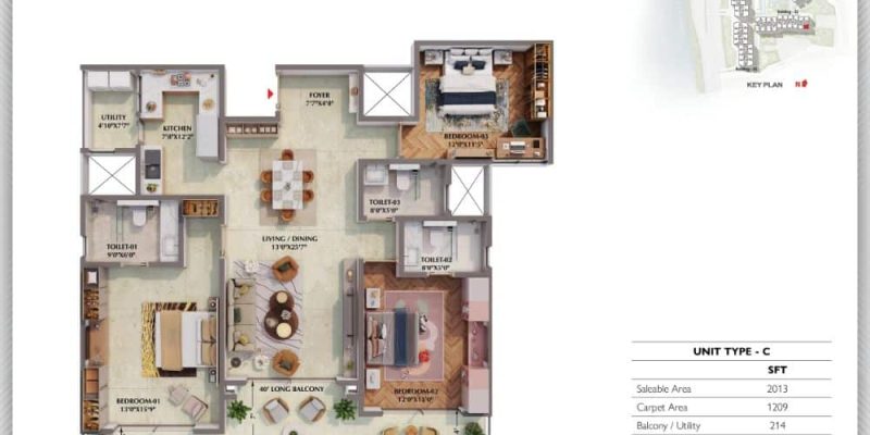 3BHK-Urbania-2013-Prestige-Raintree-Park