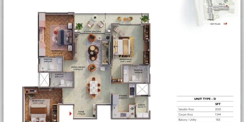3BHK-Urbania-2020-Prestige-Raintree-Park