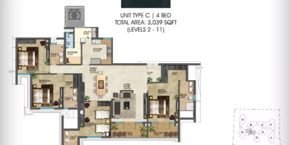 4BHK-3039-Prestige-Leela-Residences