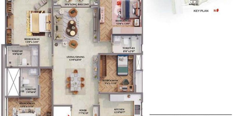 4BHK-Imperia-2490-Prestige-Raintree-Park