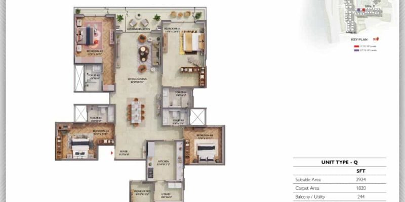 4BHK-Infinia-2924-Prestige-Raintree-Park