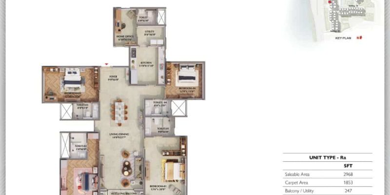 4BHK-Infinia-2968-Prestige-Raintree-Park