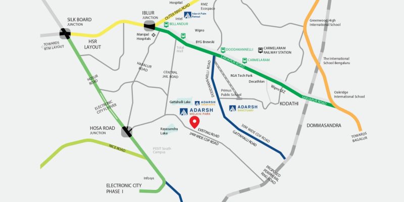 Adarsh-Welkin-Park-Villas-Sarjapur-Location-Map